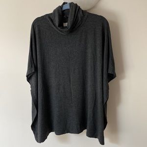 Loft Lou & Grey Signature Soft Funnel Neck Poncho 💗 Charcoal Gray